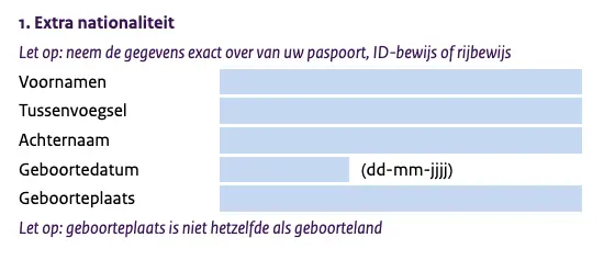 Stap 4 Cruks uitschrijven extra nationaliteiten doorgeven